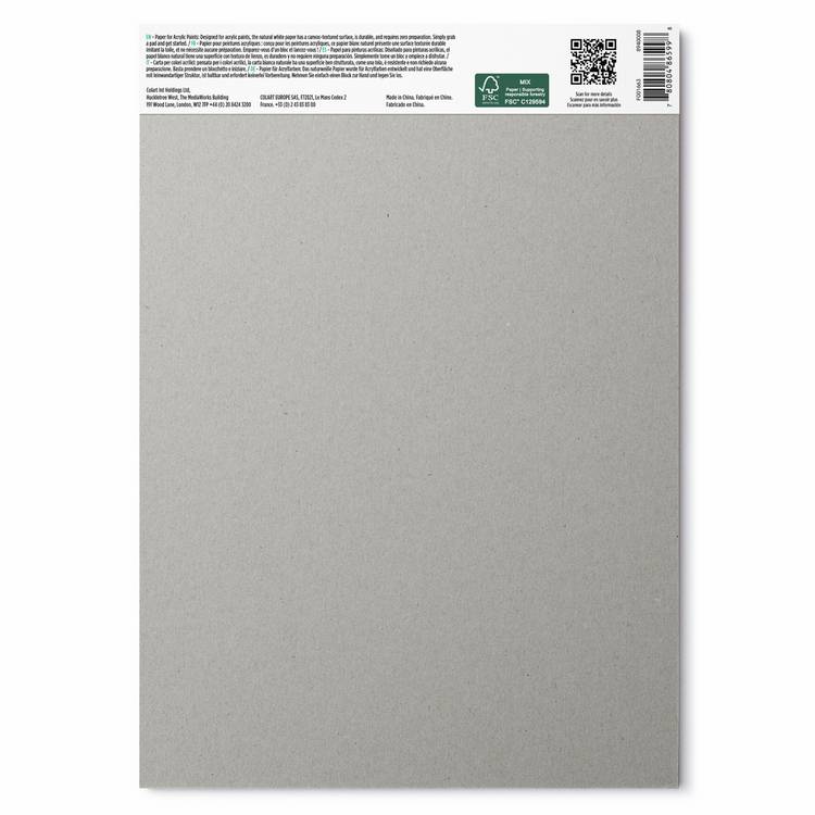 Reeves Acrylic A4 paper pad with canvas texture, UK version