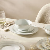 Argos Home porcelain dinner set silver rim 12 piece, UK version