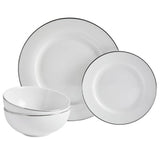 Argos Home porcelain dinner set silver rim 12 piece, UK version
