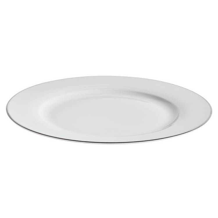 Argos Home porcelain dinner set silver rim 12 piece, UK version