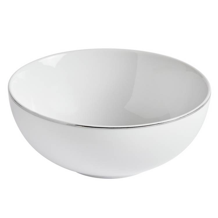 Argos Home porcelain dinner set silver rim 12 piece, UK version