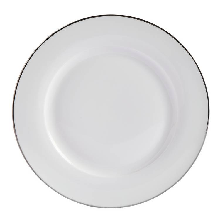 Argos Home porcelain dinner set silver rim 12 piece, UK version
