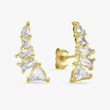 Argos Revere Gold Plated Silver Multistone Climber Stud Earrings- Buy online at McGrocer
