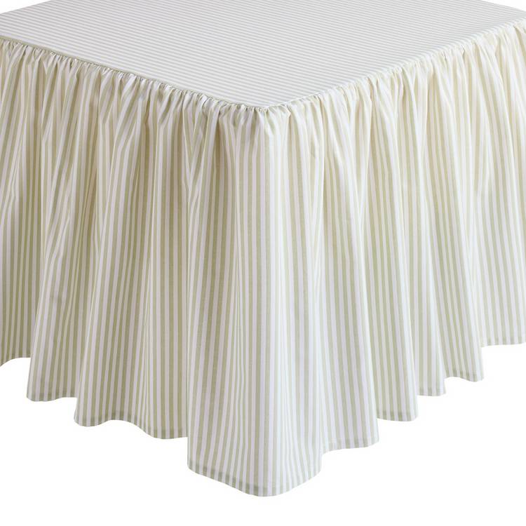 Habitat Oxford Stripe Green valance sheet single (British brand)