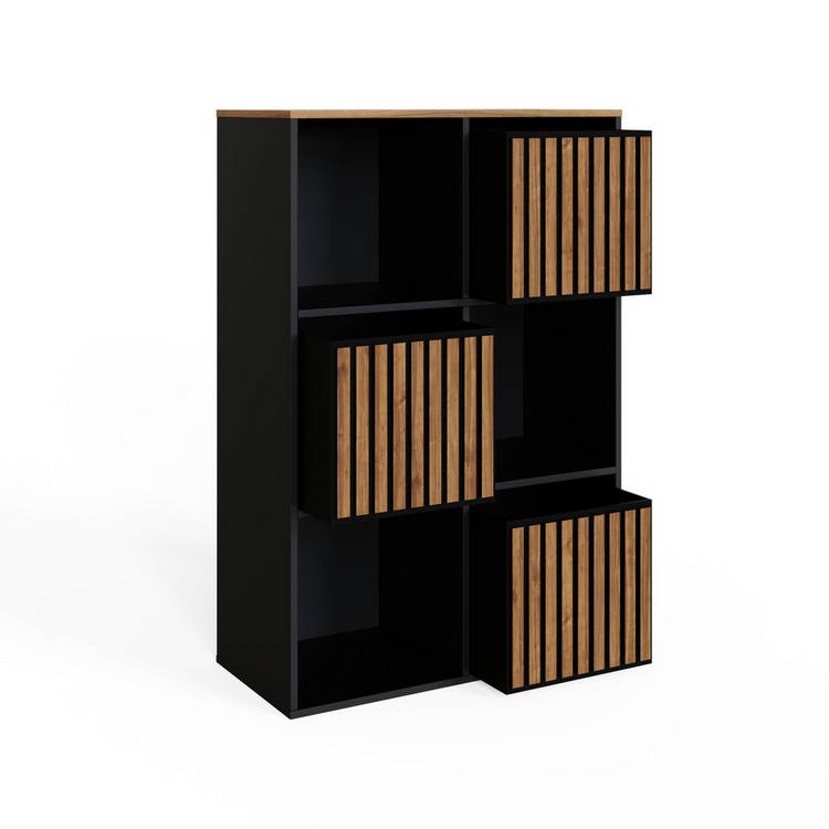 GFW Kube 6 cube storage unit Black & Walnut - British product