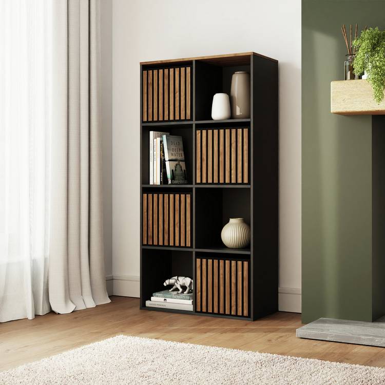 GFW Kube 4x4 cube storage Black & Walnut, imported from the UK