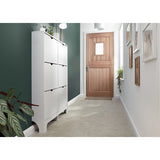 GFW narrow 3 tier shoe storage cabinet white (British brand)