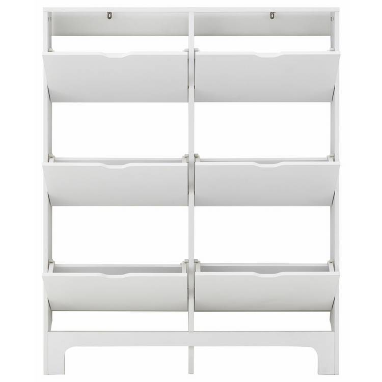 GFW narrow 3 tier shoe storage cabinet white (British brand)