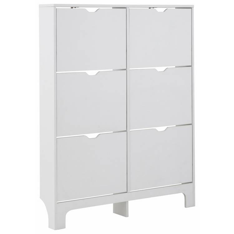 GFW narrow 3 tier shoe storage cabinet white (British brand)