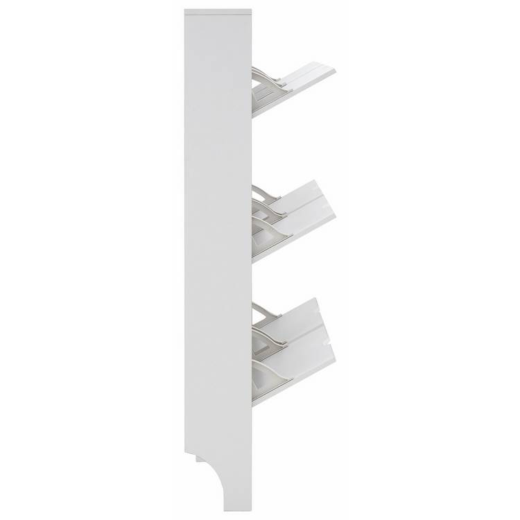 GFW narrow 3 tier shoe storage cabinet white (British brand)