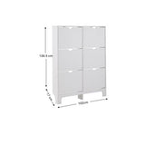 GFW narrow 3 tier shoe storage cabinet white (British brand)
