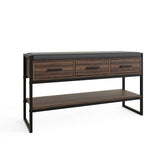 GFW 3 drawer shoe bench in walnut finish, UK version