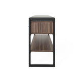 GFW 3 drawer shoe bench in walnut finish, UK version