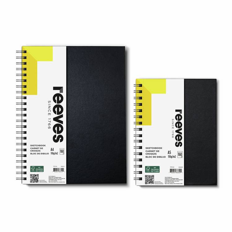 Reeves hardback spiral bound A5 sketchbook - British product