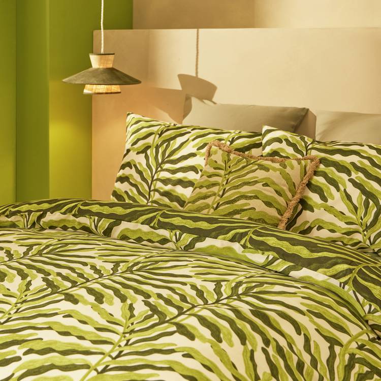 Habitat leaf printed green bedding set single - British product