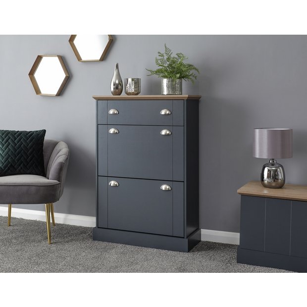 GFW Shoe Storage Cabinet Blue 2-tier (British brand)