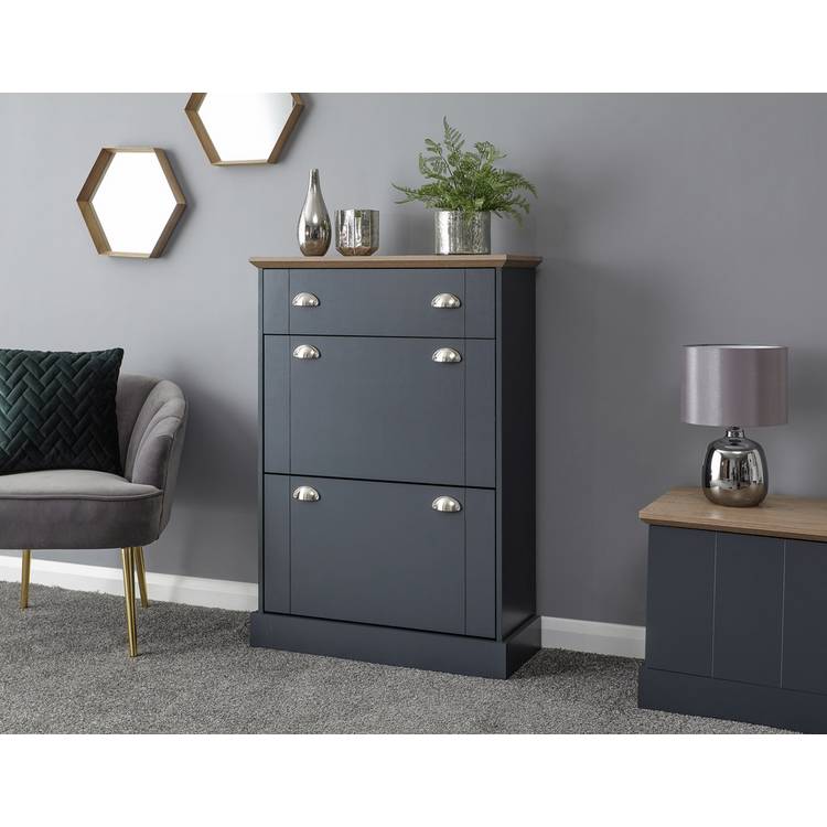 GFW Shoe Storage Cabinet Blue 2-tier (British brand)