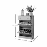 GFW Kendal grey shoe storage cabinet, imported from the UK