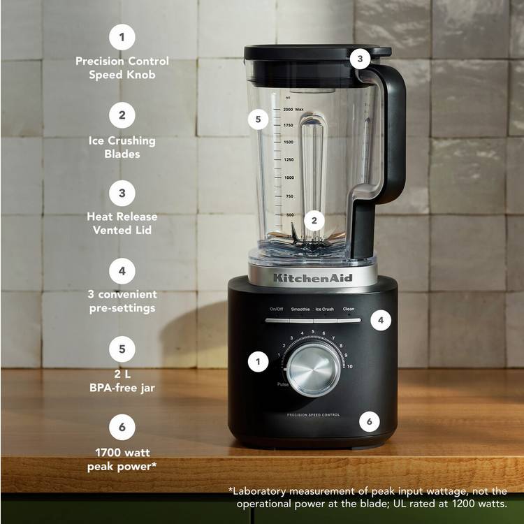KitchenAid Pure Power plastic jug blender 2L, imported from the UK