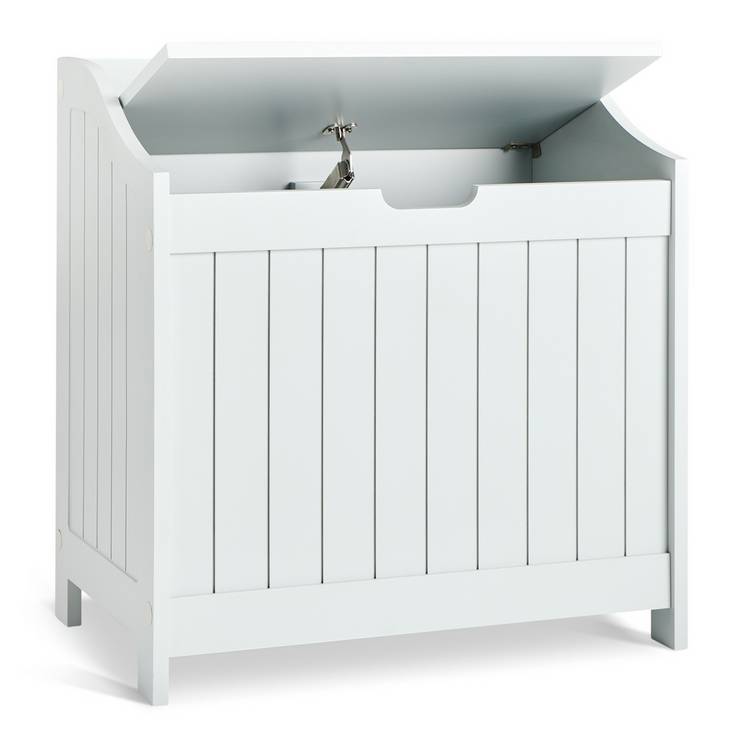 Argos Home monks bench style linen bin 100L grey, imported from the UK