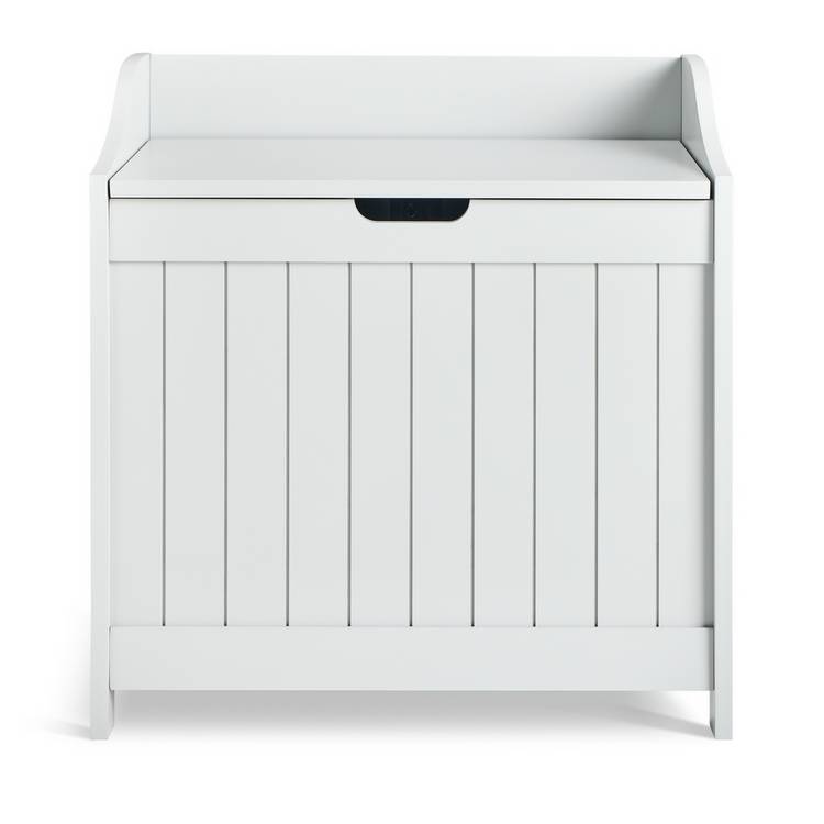 Argos Home monks bench style linen bin 100L grey, imported from the UK