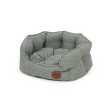 Petface sage herringbone oval dog bed medium - British product
