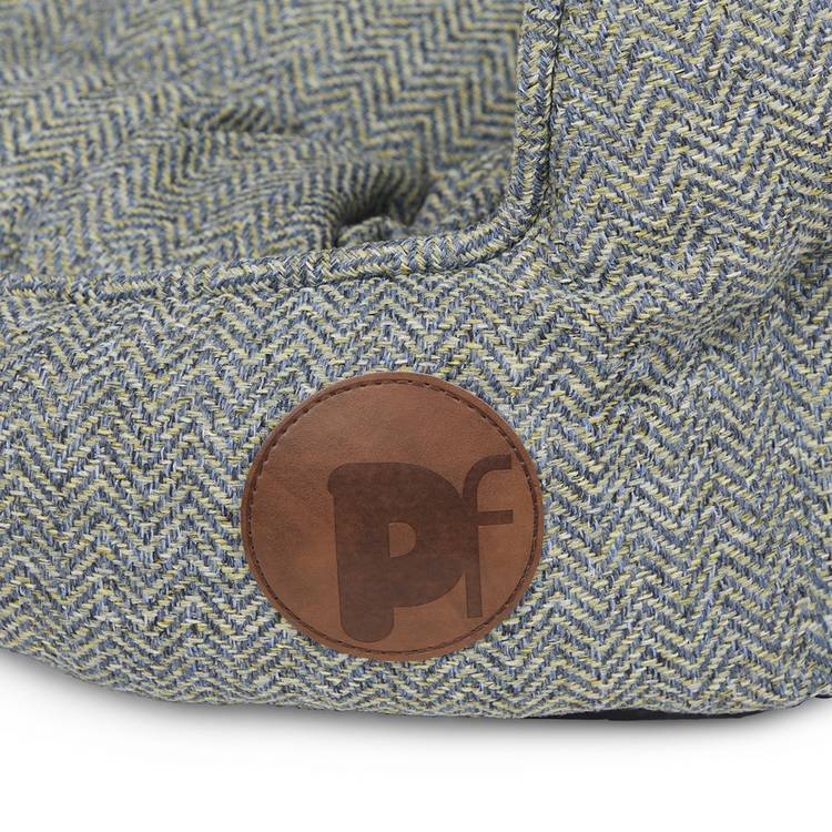 Petface sage herringbone oval dog bed medium - British product