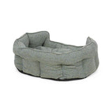 Petface sage herringbone oval dog bed medium - British product