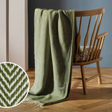 Argos Habitat Herringbone Throw Blanket - Moss Green - 125x150cm- Buy online at McGrocer
