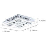 Eglo Cabo small 4-light ceiling light chrome, UK version