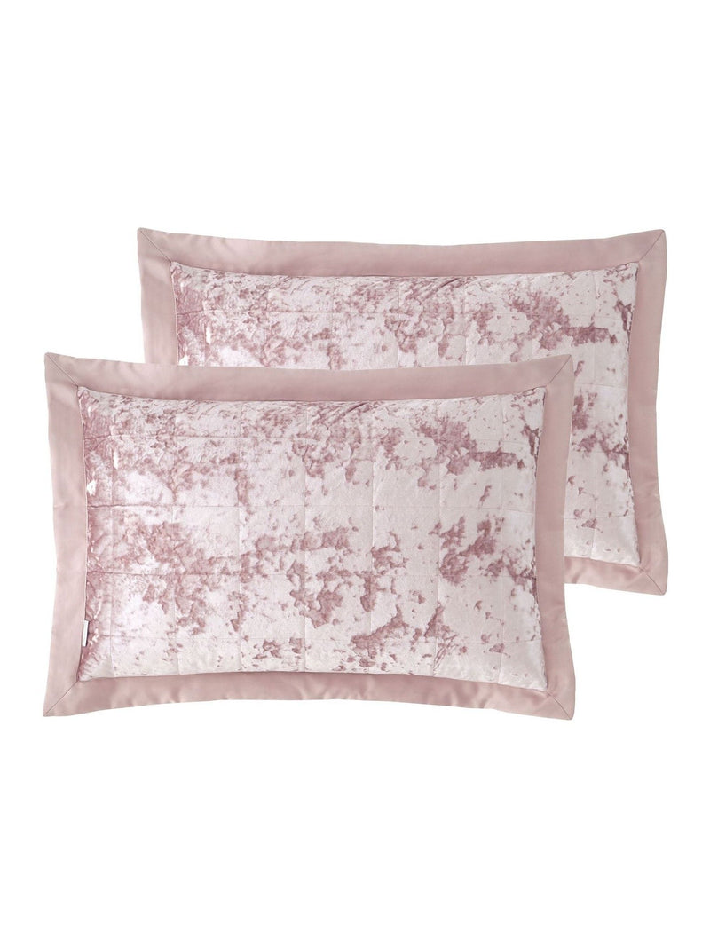 Catherine Lansfield pink crushed velvet pillow shams set of 2 - British product