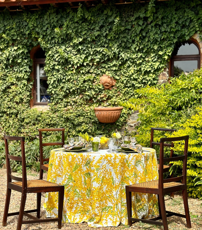 Summerill & Bishop linen round tablecloth Mimosa 260cm - British product