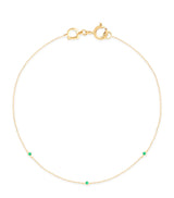 Harrods Astrid & Miyu Yellow Gold and Emerald Charm Bracelet 20cm- Buy online at McGrocer