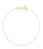 Astrid & Miyu 14k gold emerald charm bracelet, UK version