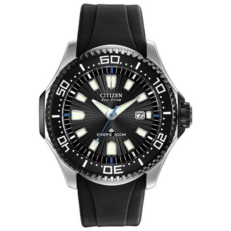 Citizen Eco-Drive diver watch black silicone strap, imported from the UK