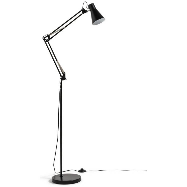 Habitat swing arm floor lamp in matt black (British brand)