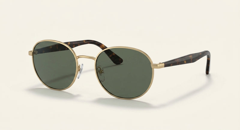 Prada oval sunglasses pale gold green polyamide lenses - British product