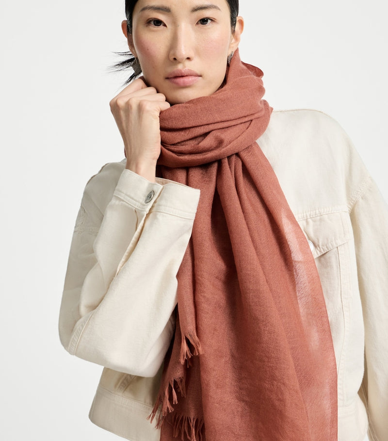 Brunello Cucinelli cashmere-silk scarf 200cm x 100cm - British product