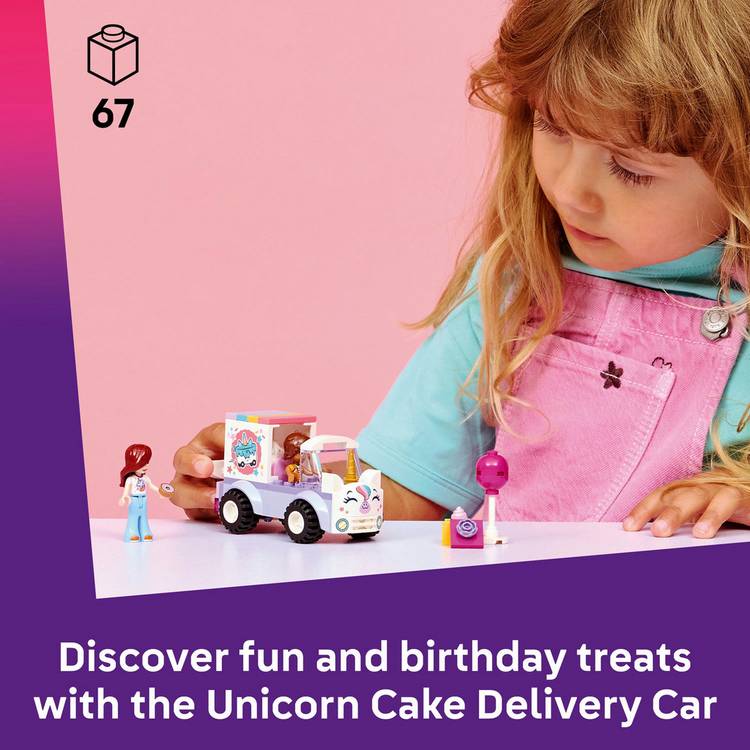 LEGO Friends Unicorn Cake Delivery Car toy 67 pieces, UK version