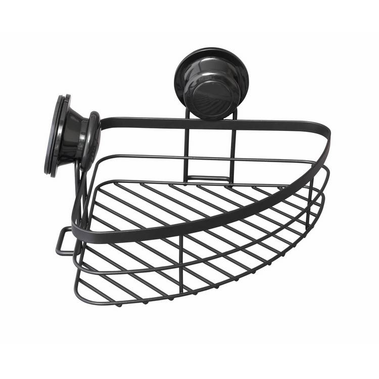 Argos Home black corner shower basket with suction cup - British product