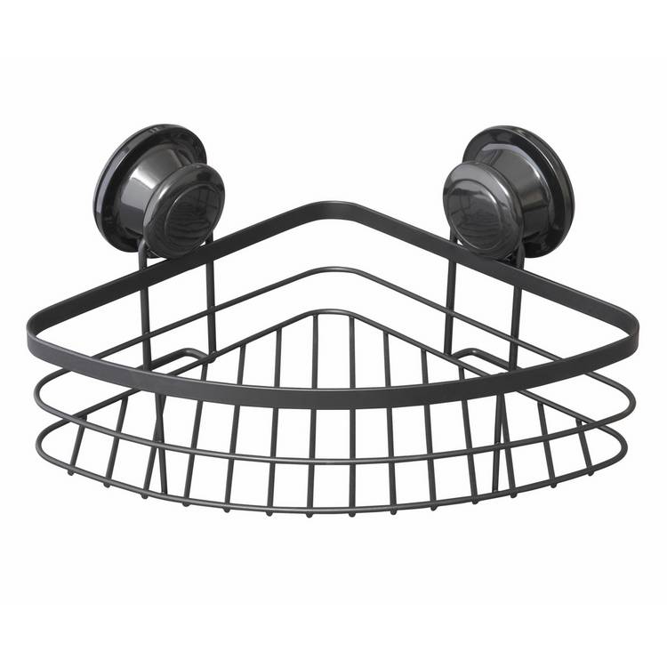 Argos Home black corner shower basket with suction cup - British product