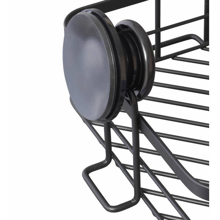Argos Home black corner shower basket with suction cup - British product