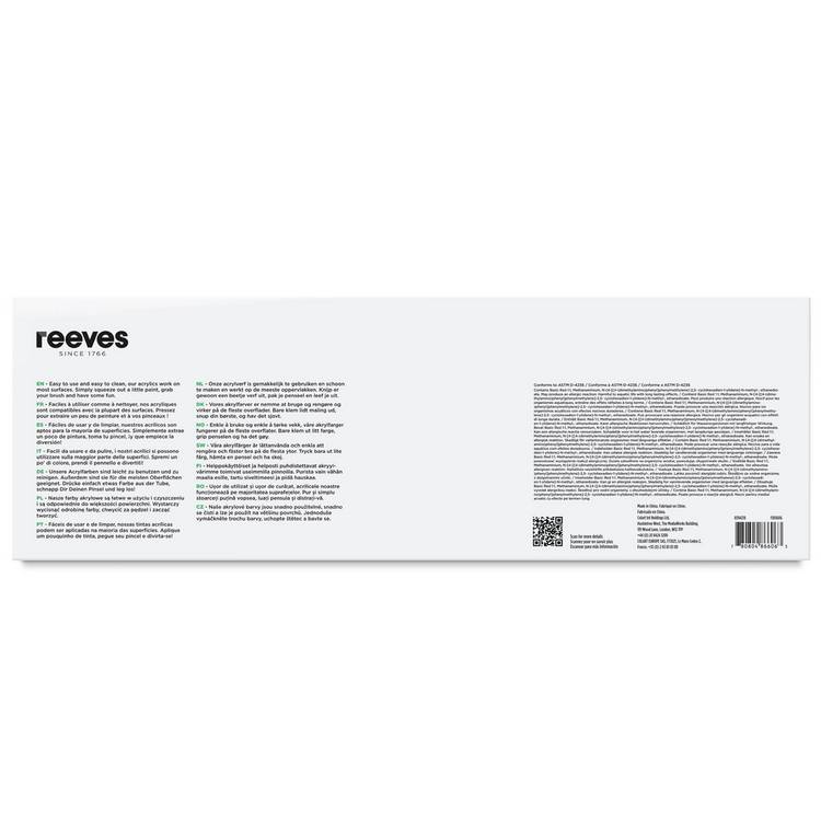 Reeves acrylic paint set 50 assorted colours, imported from the UK