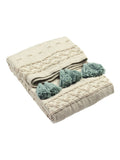 Jeté texturé boho vert eau de mer Furn, version UK