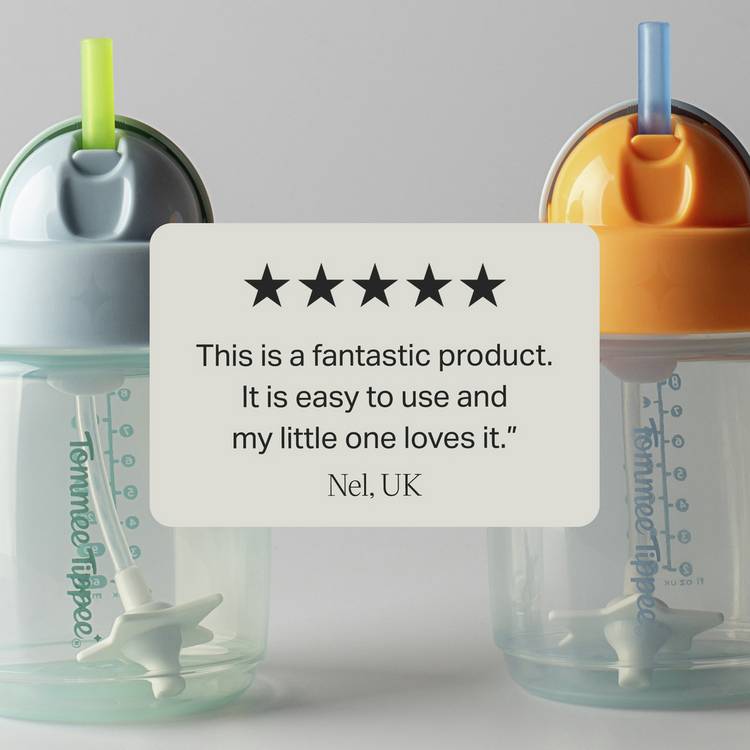 Tommee Tippee pink straw cup trainer twin pack (British brand)