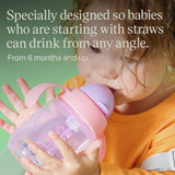Tommee Tippee pink straw cup trainer twin pack (British brand)