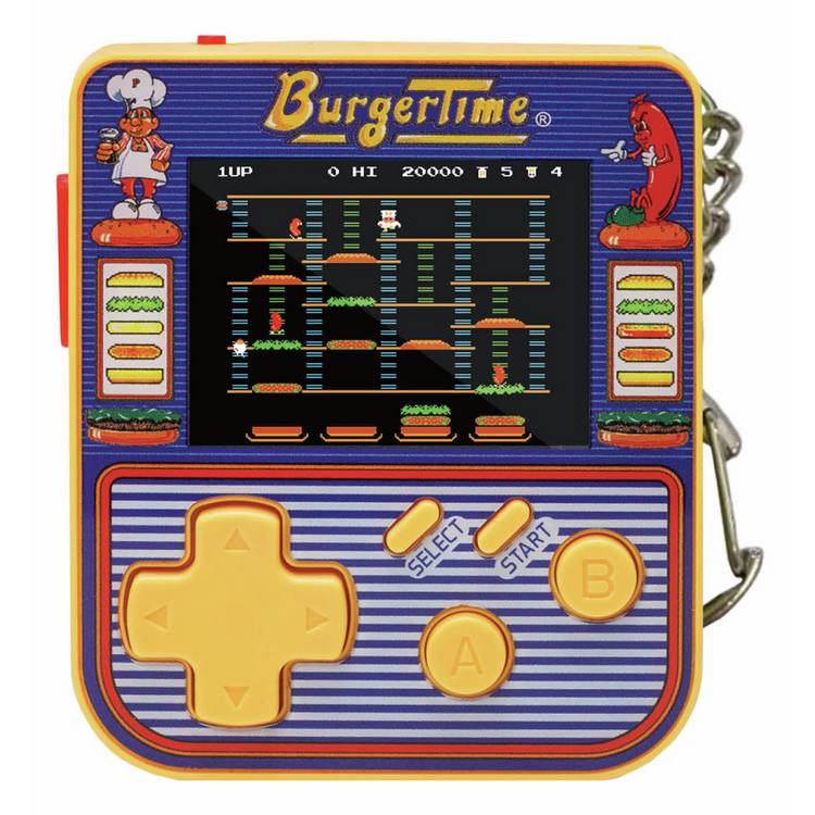 HyperMegaTech BurgerTime keychain gamer - British product