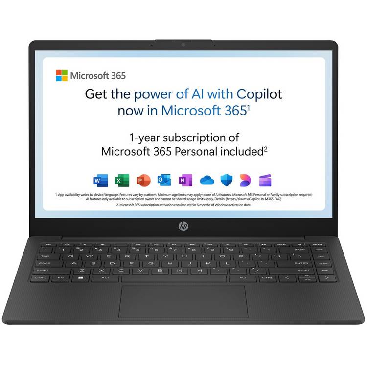 HP 14-inch laptop AMD Athlon 4GB 128GB SSD - British product