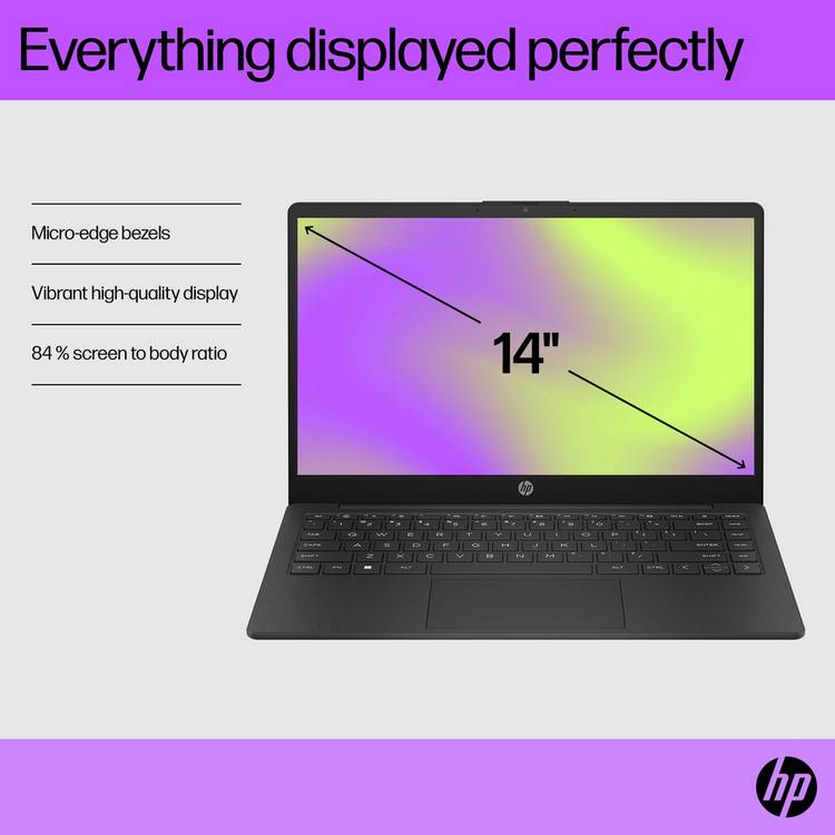 HP 14-inch laptop AMD Athlon 4GB 128GB SSD - British product