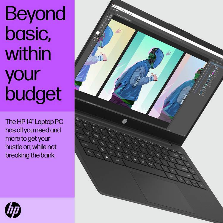 HP 14-inch laptop AMD Athlon 4GB 128GB SSD - British product